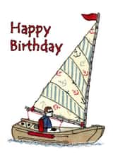 Vintage Sailing Boat Birthday Card created by @JaneBuurmanHandmade