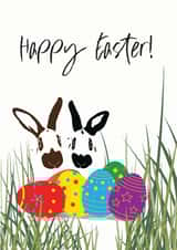 Easter Bunnies and Easter Eggs card created by Jackie Ponwaye Design