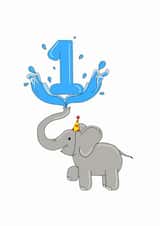 Cute Elephant 1st Birthday Card created by Hari & Fox