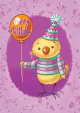 Happy Birthday Chick Card created by Slinkeee Illustration