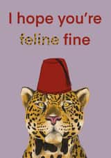 Feline Fine get well card created by Alba Landra