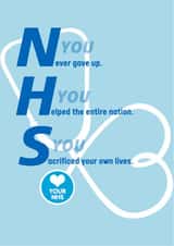 NHS We Salute You card created by Hannah Green