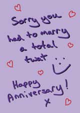 Marry a Twat Anniversary card created by Random Shit Cards