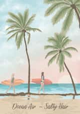 Arty Birthday Card - Ocean Air - Salty Hair created by Alice Howland