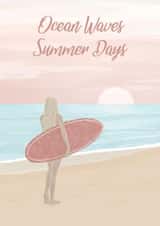 Ocean Waves Summer Days Birthday Card created by Alice Howland