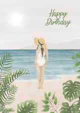 Sunset beach Leaving Card created by Alice Howland