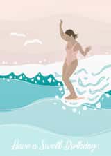 Have a Swell Birthday Beach Surf Birthday Card created by Alice Howland