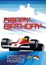 Grand Prix Monaco Birthday Card created by Groves Design