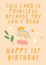 Funny 1st Birthday Card - Pointless - For Babies created by URGHH Card Co.