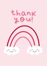Pink Rainbow Thank You Card created by illustrationlisa