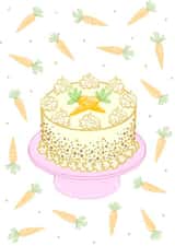 Cute carrot cake Easter or spring card created by Fantastical Fun Shop