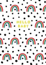 Hello Baby Rainbow Dalmatian Spot Card created by Dolly’s Doodles