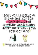 Lockdown birthday pina colada card created by qwertycat