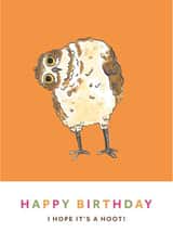 Happy Birthday Owl Pun Card - Funny Animal Bird created by Heather Hattrick