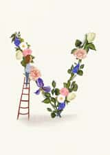 Initial V card created by A-Z Initials by Love Lucy Illustration