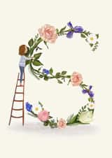 Initial Card letter S created by A-Z Initials by Love Lucy Illustration