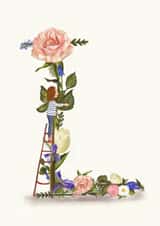 Initial card letter L created by A-Z Initials by Love Lucy Illustration