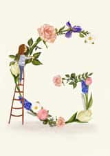 Initial card letter G created by A-Z Initials by Love Lucy Illustration