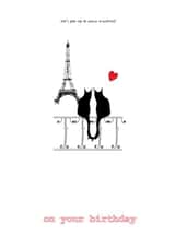 Cute black cats in Paris created by art by thurston