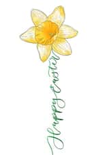 Daffodil happy Easter card created by The Amyverse