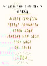 the best people are born in march created by DOTS + STRIPES