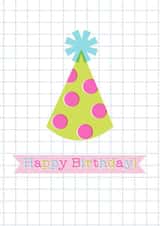 happy birthday party hat card created by ashleigh brown