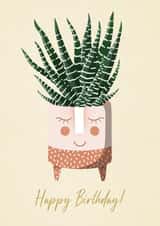 Cute House Plant Birthday Card created by Amy V Packham Art