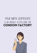 Birth Certificate, Condom Factory created by CraftbyDonna