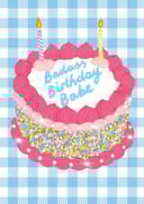 Fun Birthday Card - Badass - Cake created by The Stylist Illustrates