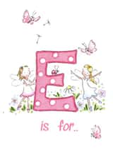 Fairy initial letter E card created by Kate Garrett
