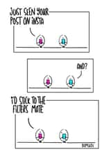 Cheeky instagram funny card created by bumskin