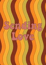 Sending Love 70s design card created by Honor Schaffer
