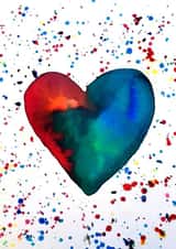 Heart bright and arty hand drawn card created by Hobo Zobo