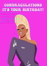 Condragulations, Rupaul Birthday Card created by Lucy Digital Designs