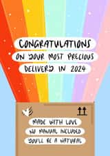 Most Precious Delivery New Baby Pun Card - Congratulations - New Baby 2024 Card created by Muses & May 