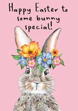 Cute Happy Easter Flower Tiara Bunny Card created by Amy Florence Design
