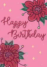 Happy birthday flowery card created by Honor Schaffer