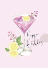 Lavender Cocktail Birthday Card created by Sage and Hart
