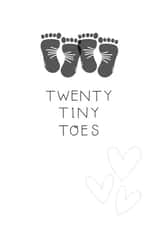 Twenty Tiny Toes - Gender Neutral Twins Baby Card created by Two For Joy Illustration