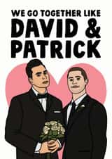 David Rose and Patrick Brewer Schitts Creek Love Card created by Studio Doodles