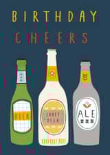 Classic Birthday Card - Beers - Birthday Cheers created by Sally Payne Design