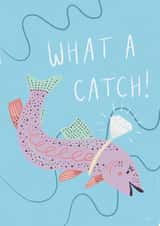 What a Catch Engagement Card created by illokate