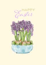 Happy Easter purple hyacinths card created by Anna Kuvarzina
