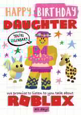 Roblox Birthday Card for Daughter created by NICHOLA COWDERY ILLUSTRATIONS