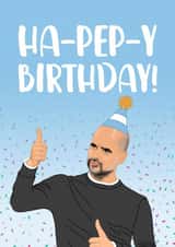 Manchester City, Pep Guardiola Birthday Card created by The Cake Thief