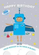 Space Boy Birthday Card 1001 created by Macie Dot Doodles