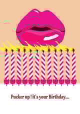 Pucker up Lips Birthday Card created by Angie Welch
