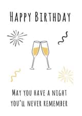 A night you wont remember, Birthday Card created by Kat Prentki