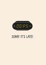 Oops Retro Alarm Clock Belated Card created by Pig + Plums