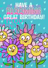 Blooming great birthday card - cute floral card for mums, for girls of all ages! created by Wafflemamaart